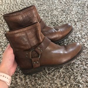 Handmade leather frye boots